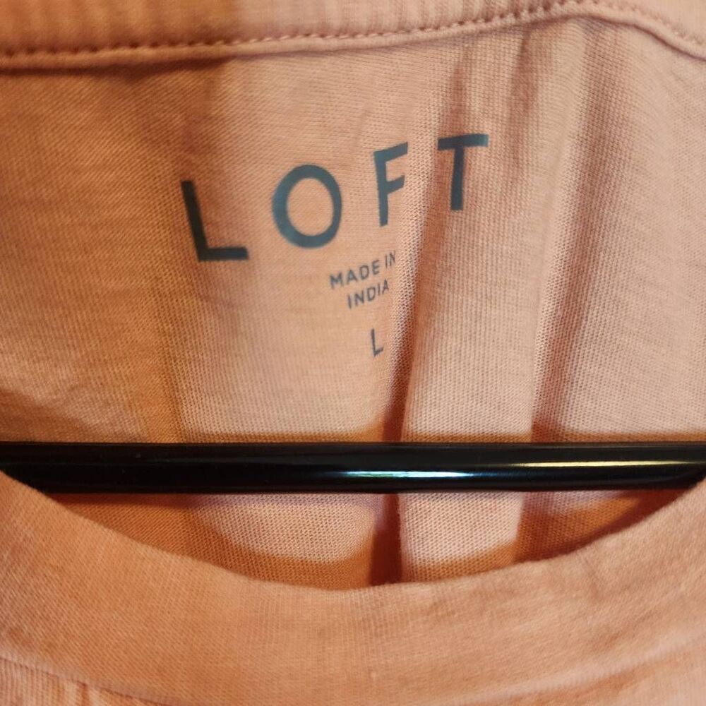 Loft Peach Colored Tank Top with Breast Pocket Size Large - Picture 3 of 5